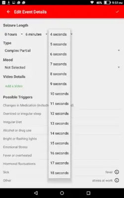 Seizure Tracker android App screenshot 3
